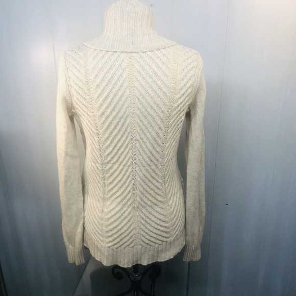 Beautiful Vince Cream Knit Ribbed Yak & Wool Open Front Cardigan Sweater Small - Picture 3 of 12